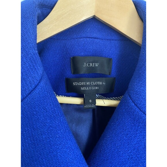 J.Crew Wool Stadium Cloth by Nello Gori Majesty Peacoat Coat Cobalt Blue sz 6 - Picture 7 of 7